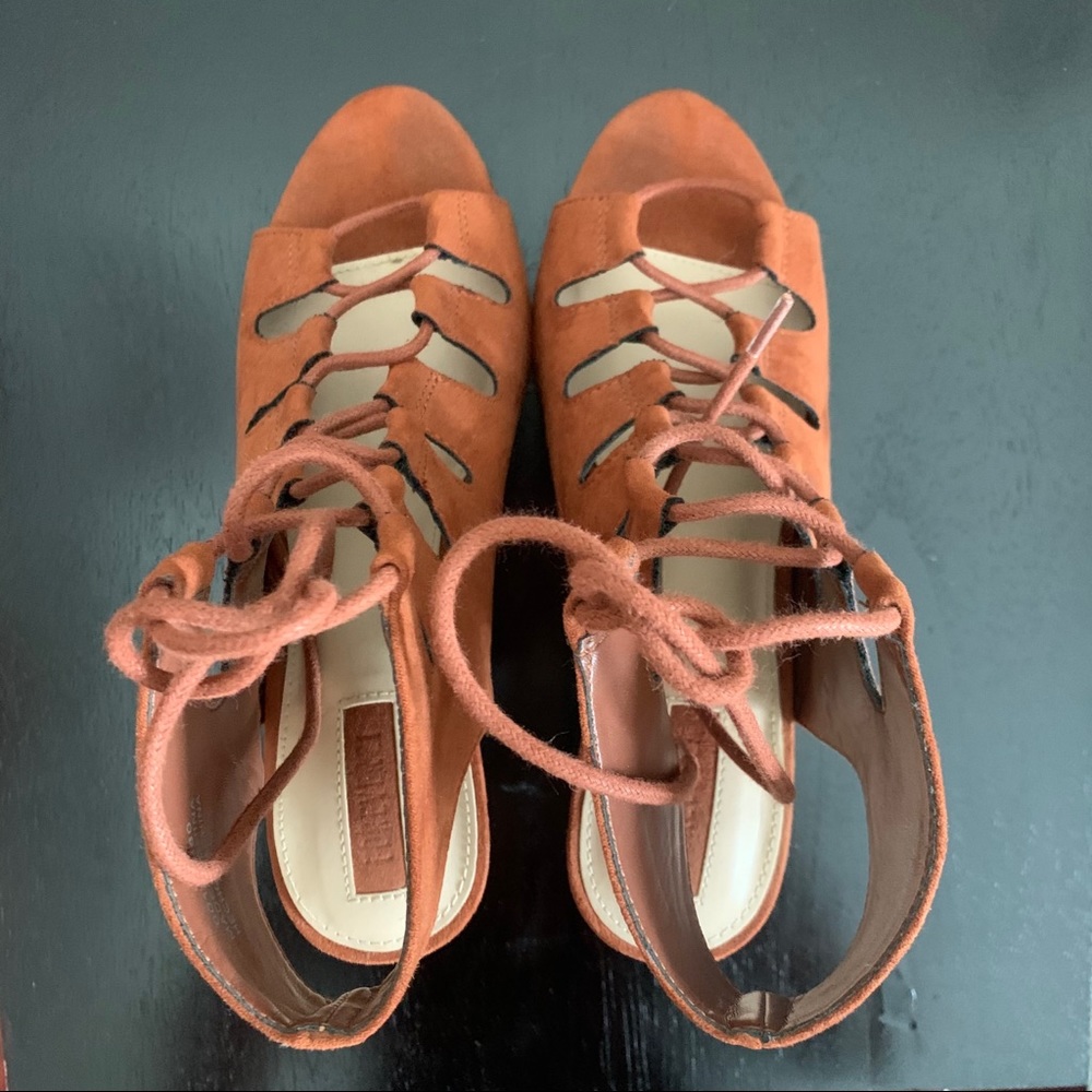 Lace-Up Peep-toe Booties - Picture 8 of 8